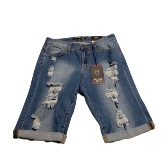 Fashion Nova Pants - FASHION NOVA Bermuda Distressed Shorts